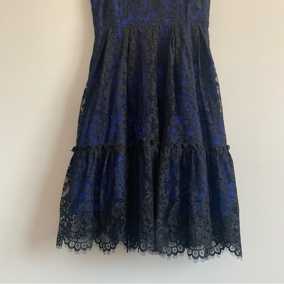 ANTHROPOLOGIE Moulinette Soeurs Royal Blue Lace Cottagecore Dress Size 4 - Picture 7 of 14